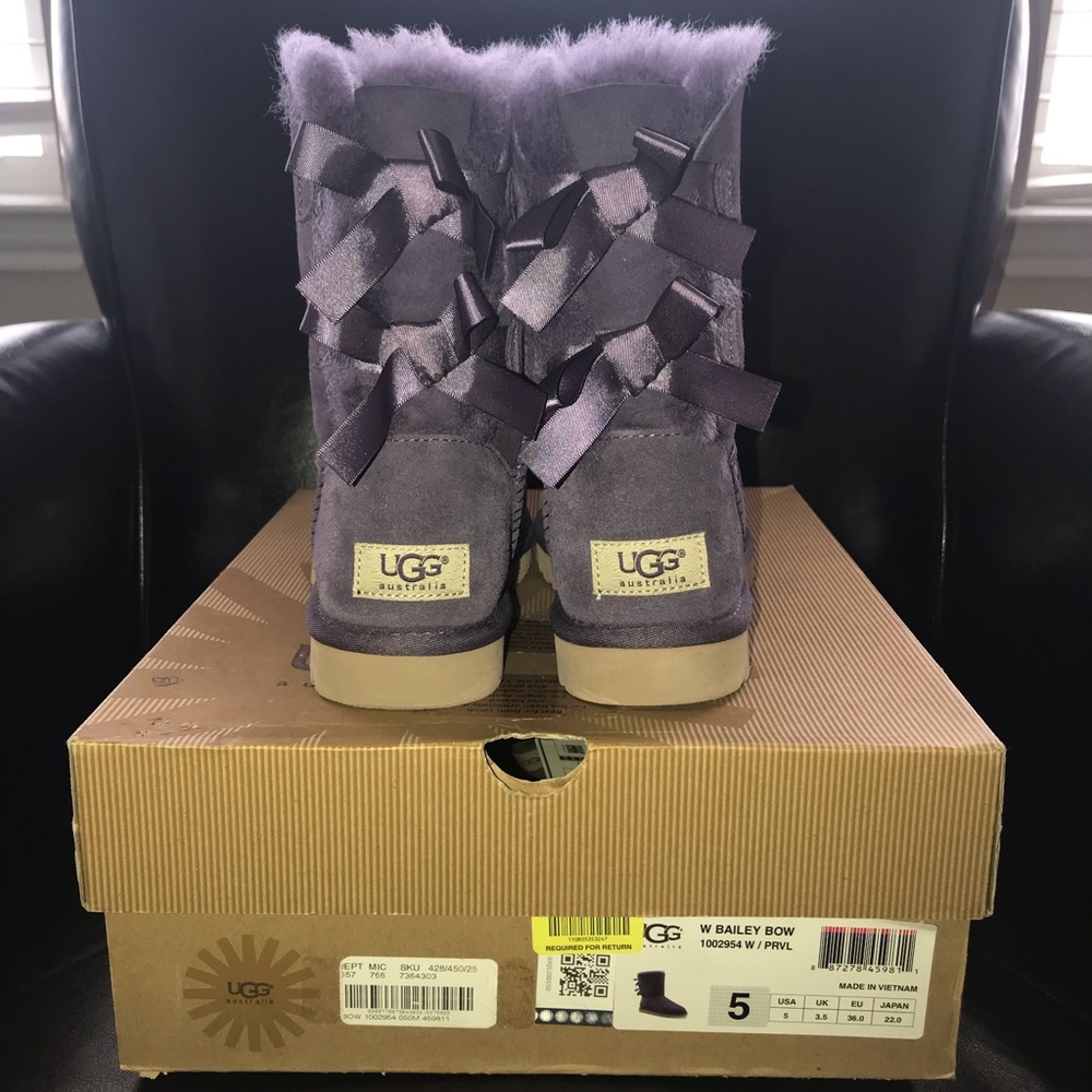 Purple Bailey Bow Ugg Sz 5